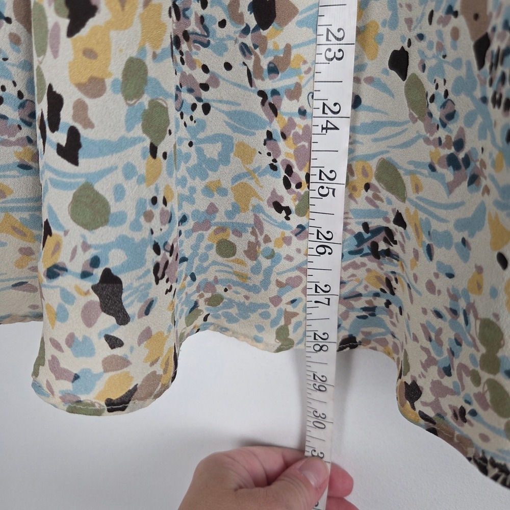 Jones New York Silk Flowy A-Line Midi Skirt Size 10 Abstract Floral Lined - Picture 8 of 10